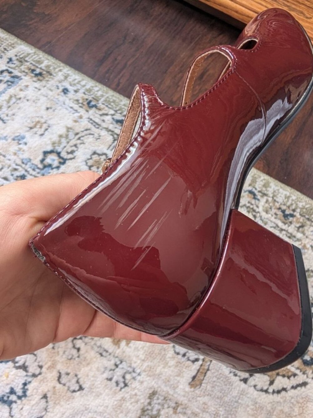 Madewell Nettie Heeled Mary Jane Size 7,5 Burgundy - Picture 11 of 12